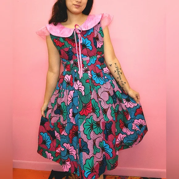 Dresses | Retro African Wax Print Psychedelic Fit And Flare 5s60s Inspired  Tea Dress | Poshmark